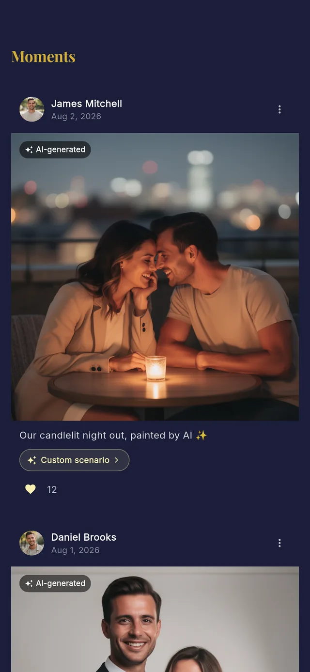 Moments feed screen